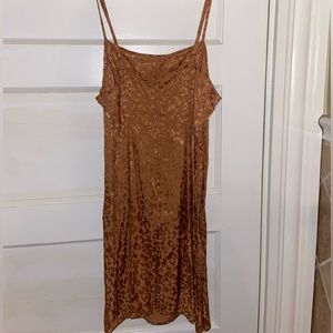 UO gold cheetah silk mini dress